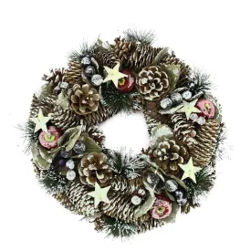 10.5" Decorative Frosted Berries, Fruit and Pine Cone Artificial Christmas Wreath - Unlit