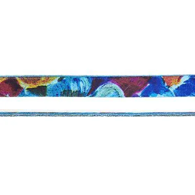 10mm Blue Floral Water Color Flat Leather