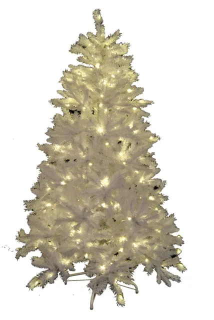 12' Classic White Pre-Lit Tree with Warm White Lights and a Metal Stand