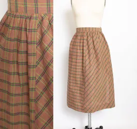 1980s Full Skirt India Cotton Plaid NOS Unworn XS