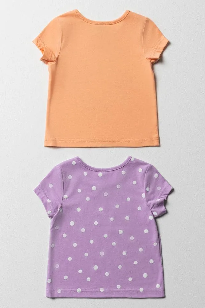 2 Pack Short Sleeve T-Shirts Orange & Lilac