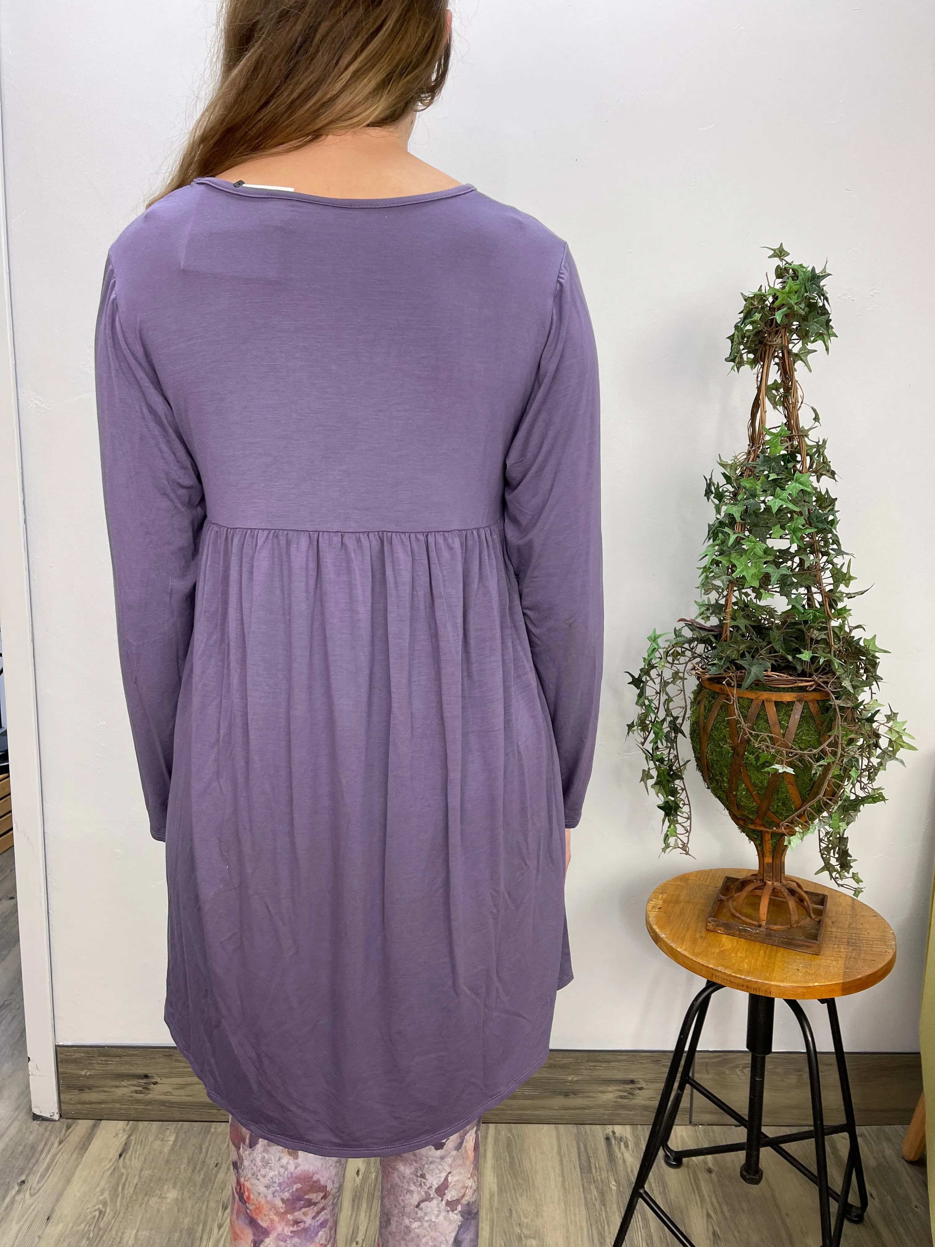 2AM Long Sleeves Tunic - Periwinkle