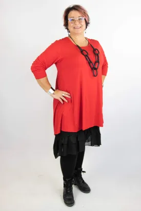 2AM Long Sleeves Tunic - Red