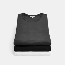 3 Pack Short Sleeve Crew Neck - Black/White/Carbon Pigment