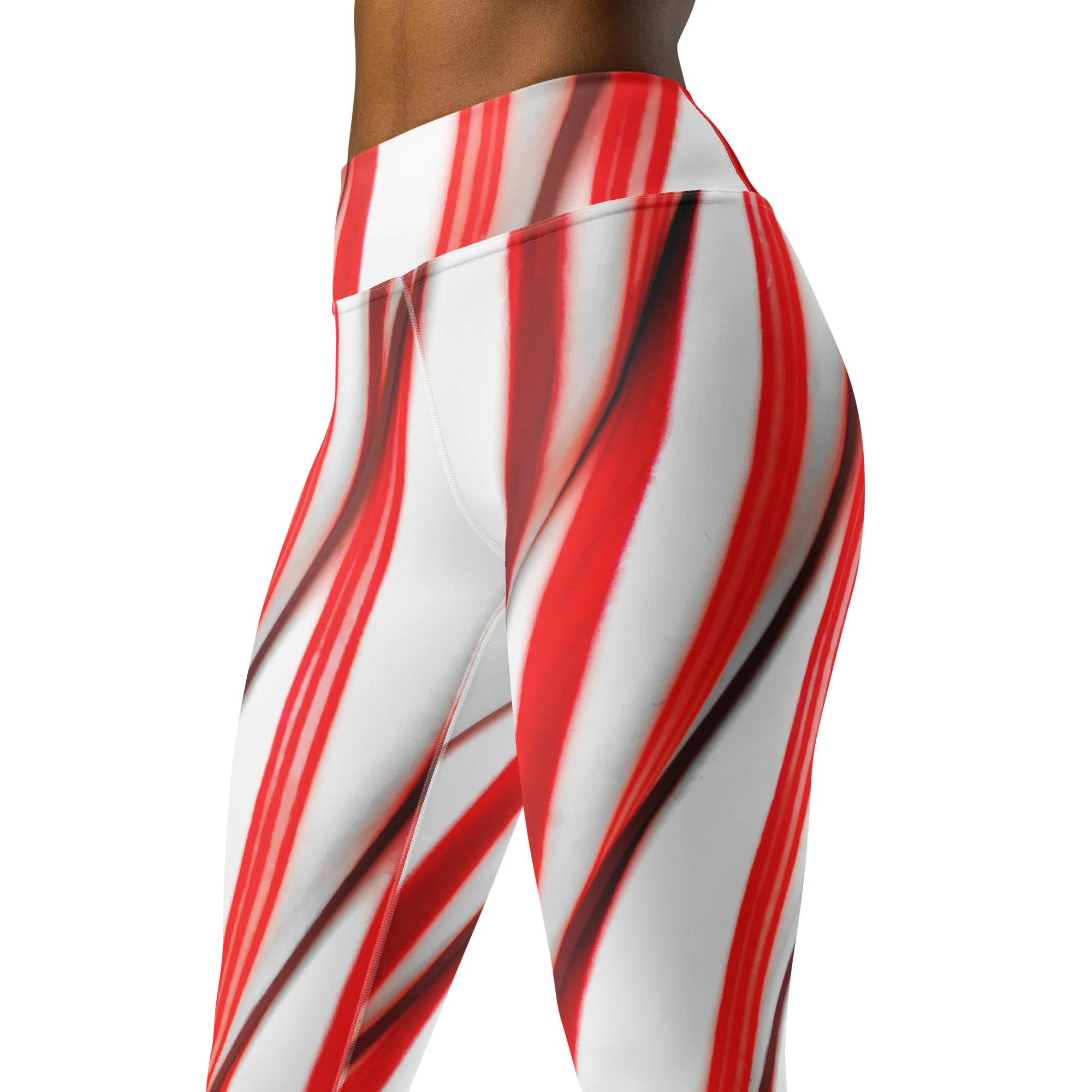 3D Candy Cane Yoga Leggings