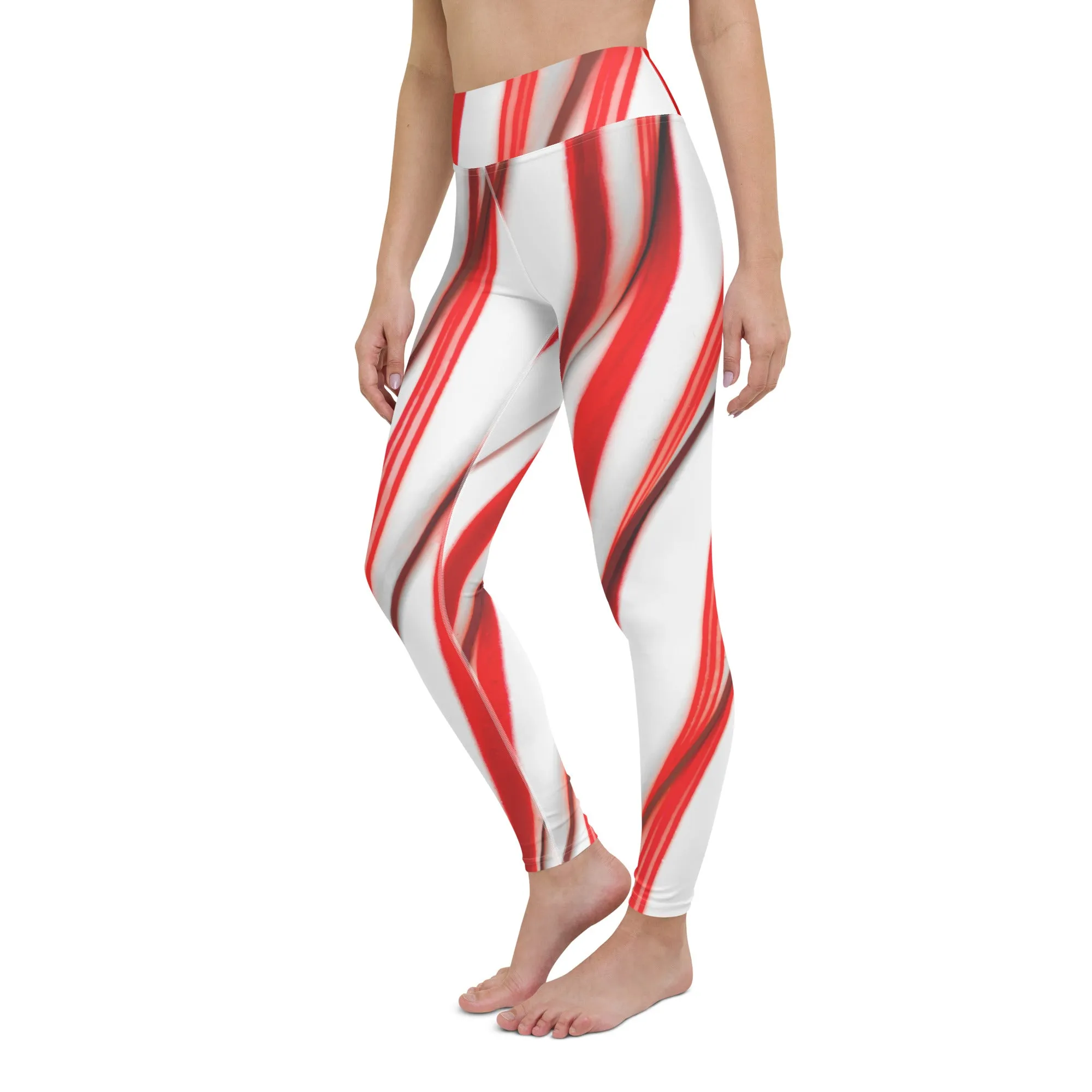 3D Candy Cane Yoga Leggings