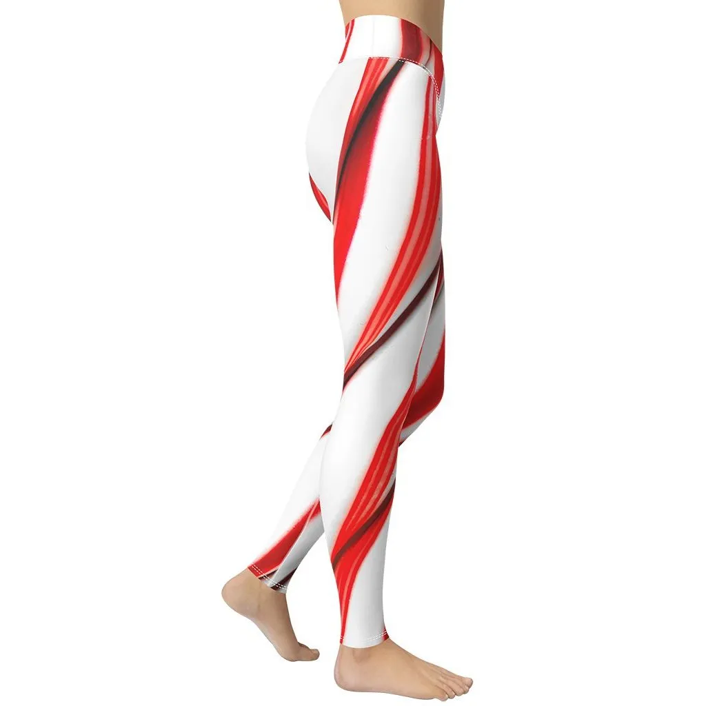 3D Candy Cane Yoga Leggings