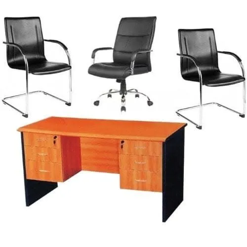 5 feet Office Desk   107 swivel chair   601 visitors chairs