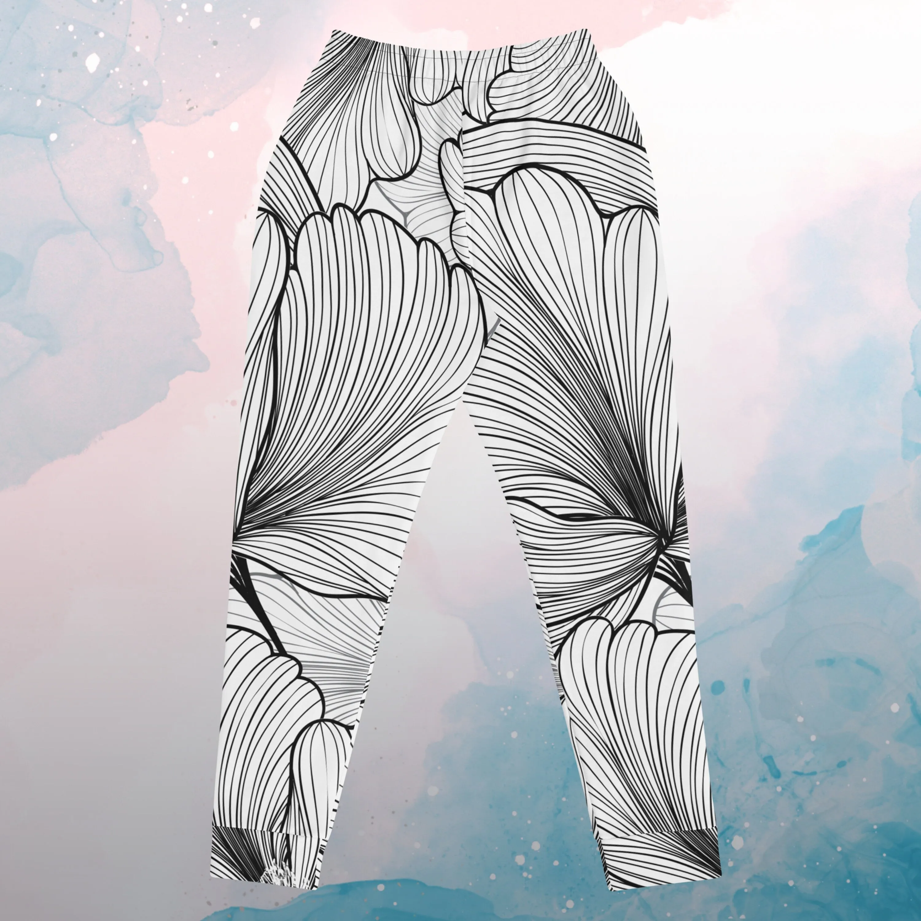 Abstract Lines Floral Pattern Womens Joggers Sweatpants