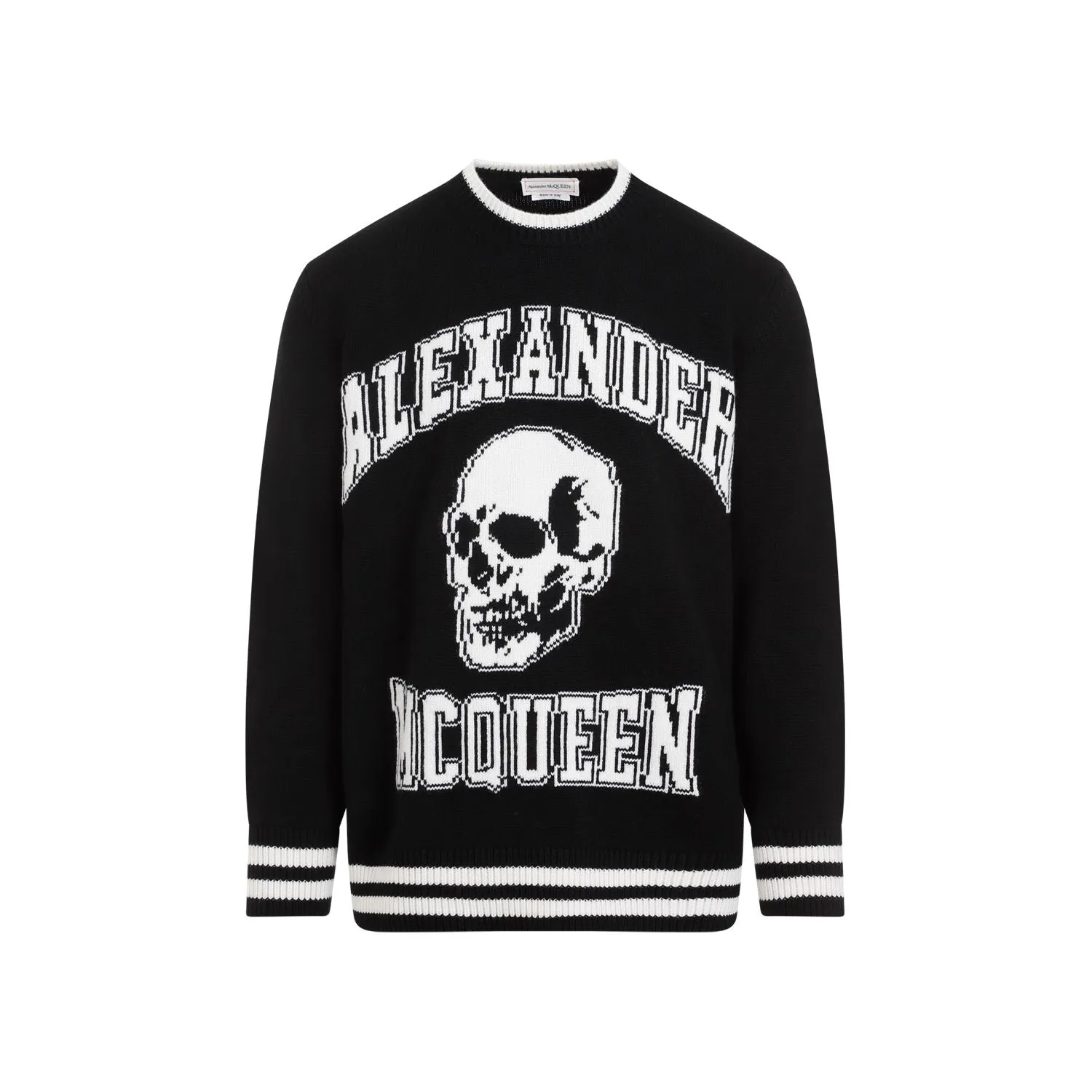 ALEXANDER MCQUEEN Luxurious Black Wool Sweater for Men (FW23)