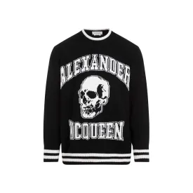 ALEXANDER MCQUEEN Luxurious Black Wool Sweater for Men (FW23)