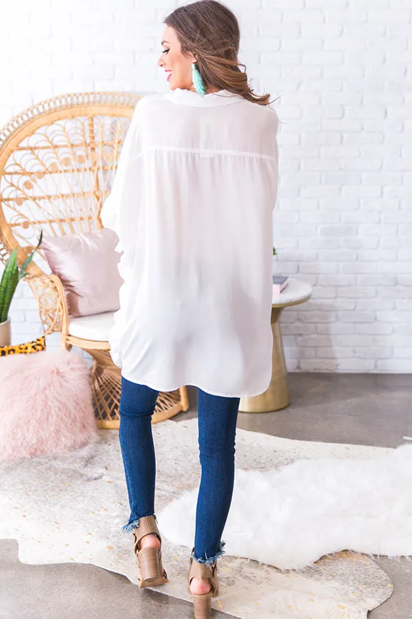 All The Frills Shift Tunic in White