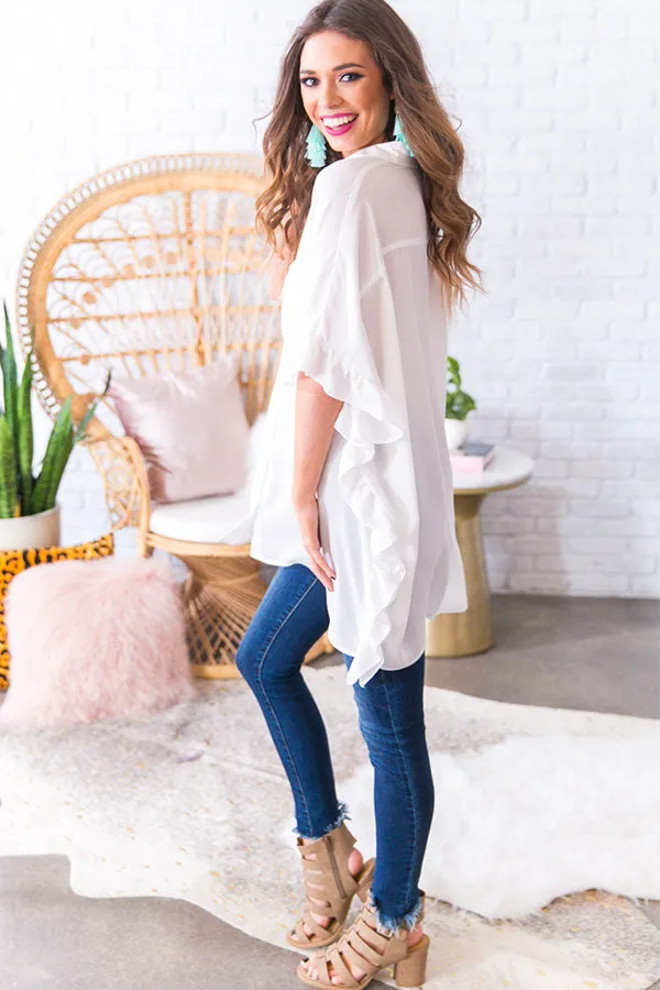 All The Frills Shift Tunic in White