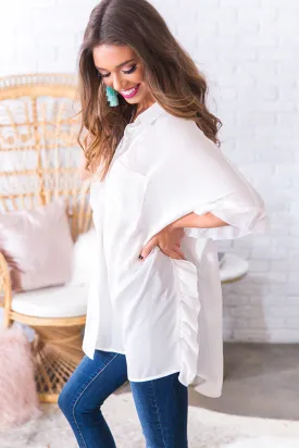 All The Frills Shift Tunic in White