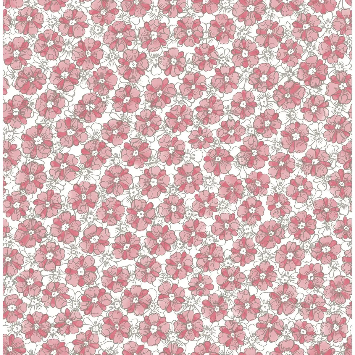 Allison Pink Floral  | Brewster Wallcovering