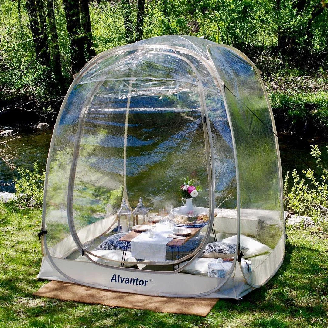 Alvantor 6'×6' Pop Up Bubble Tent Pop Up Gazebo, Large Oversize Weather Proof Pod, Clear Thick Plastic Outdoor Gazebo