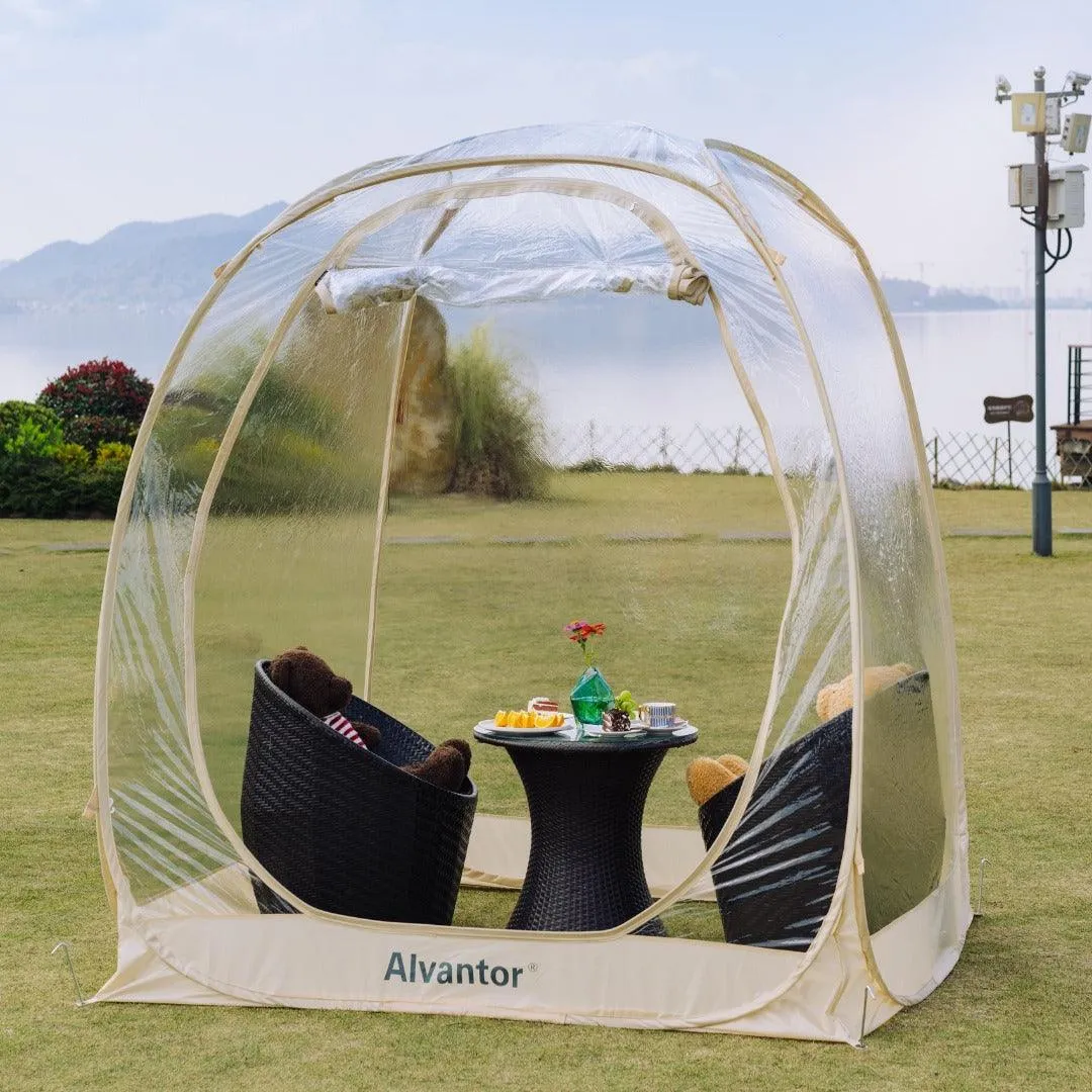 Alvantor 6'×6' Pop Up Bubble Tent Pop Up Gazebo, Large Oversize Weather Proof Pod, Clear Thick Plastic Outdoor Gazebo