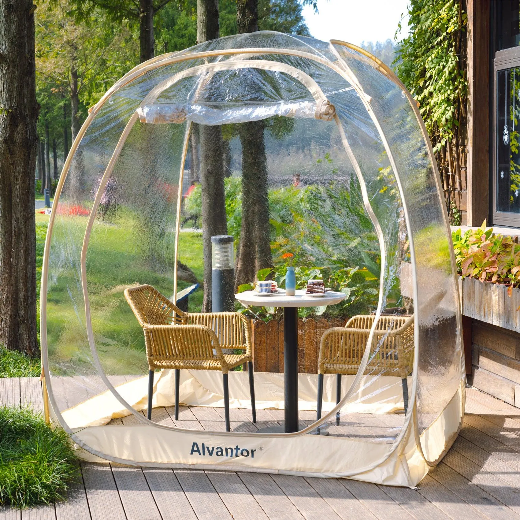 Alvantor 6'×6' Pop Up Bubble Tent Pop Up Gazebo, Large Oversize Weather Proof Pod, Clear Thick Plastic Outdoor Gazebo