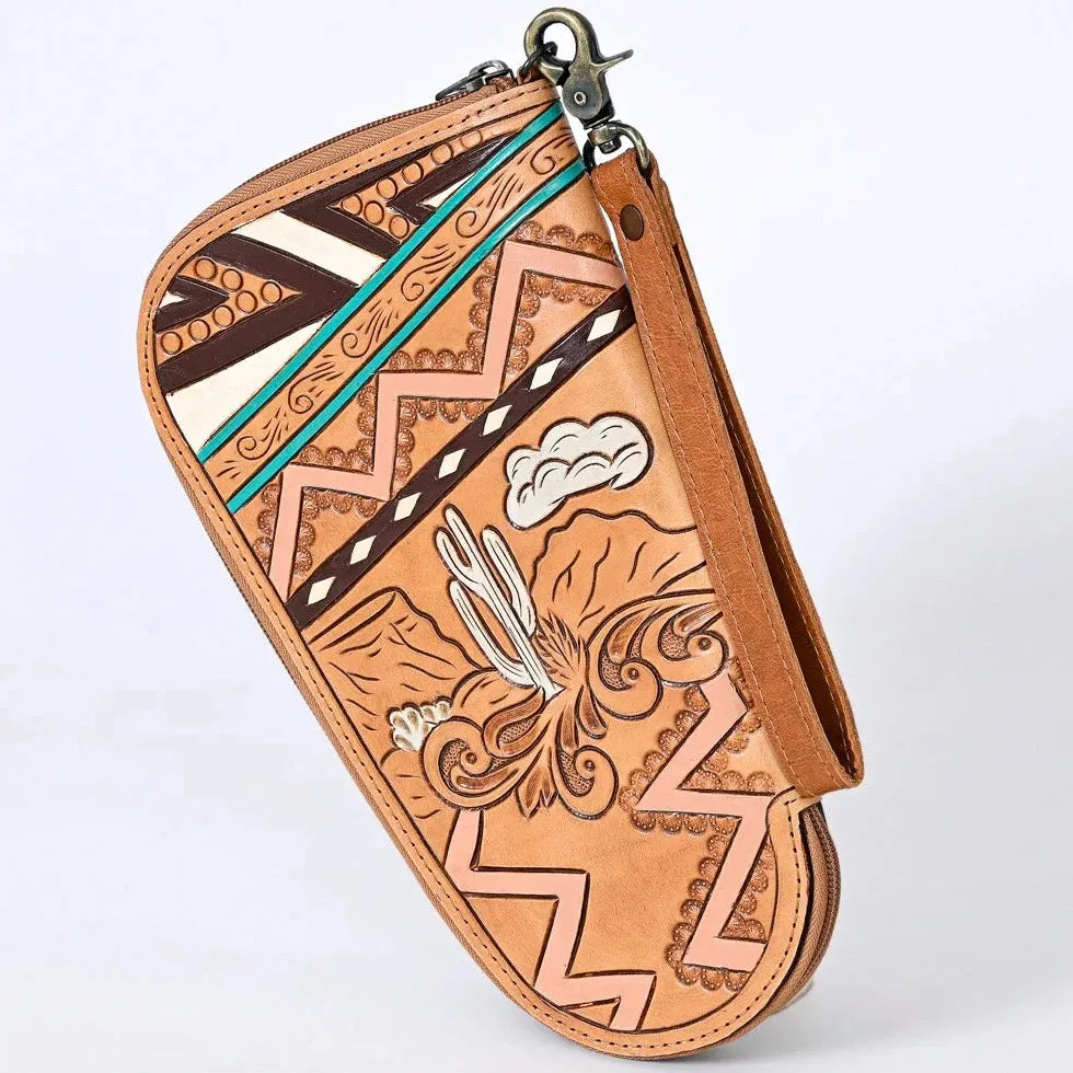 American Darling Desert Scene Tooled Leather Pistol Case