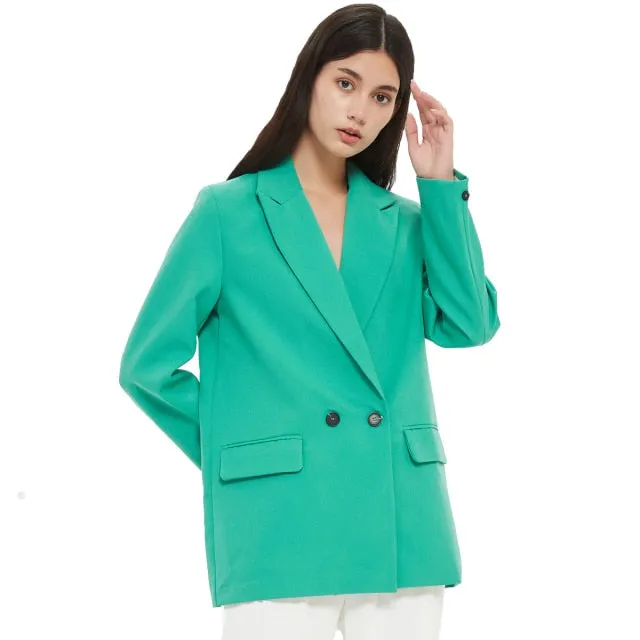 Amy Fashion - Casual Solid Color Pocket Decorative Blazer