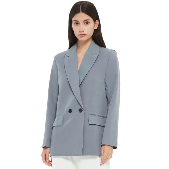 Amy Fashion - Casual Solid Color Pocket Decorative Blazer