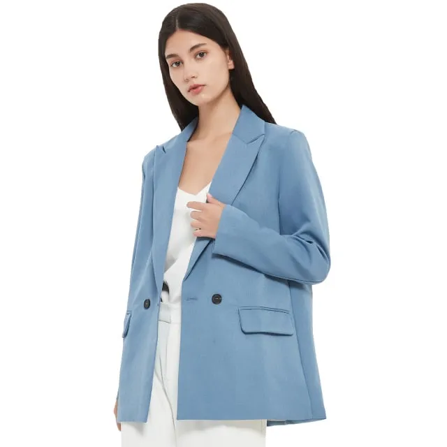 Amy Fashion - Casual Solid Color Pocket Decorative Blazer