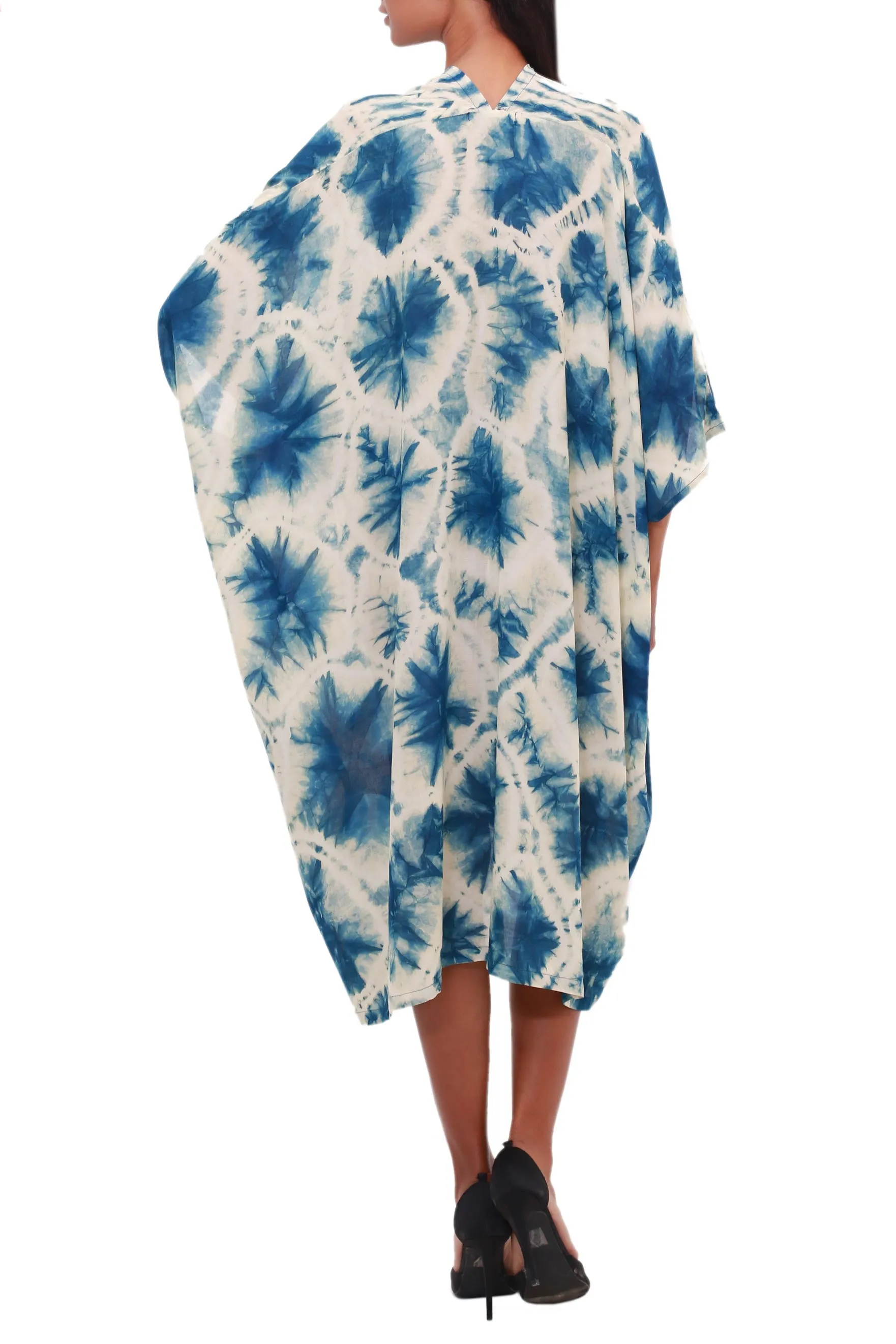 Angin Segara Oceanic Tie-Dyed Rayon Caftan Crafted in Java