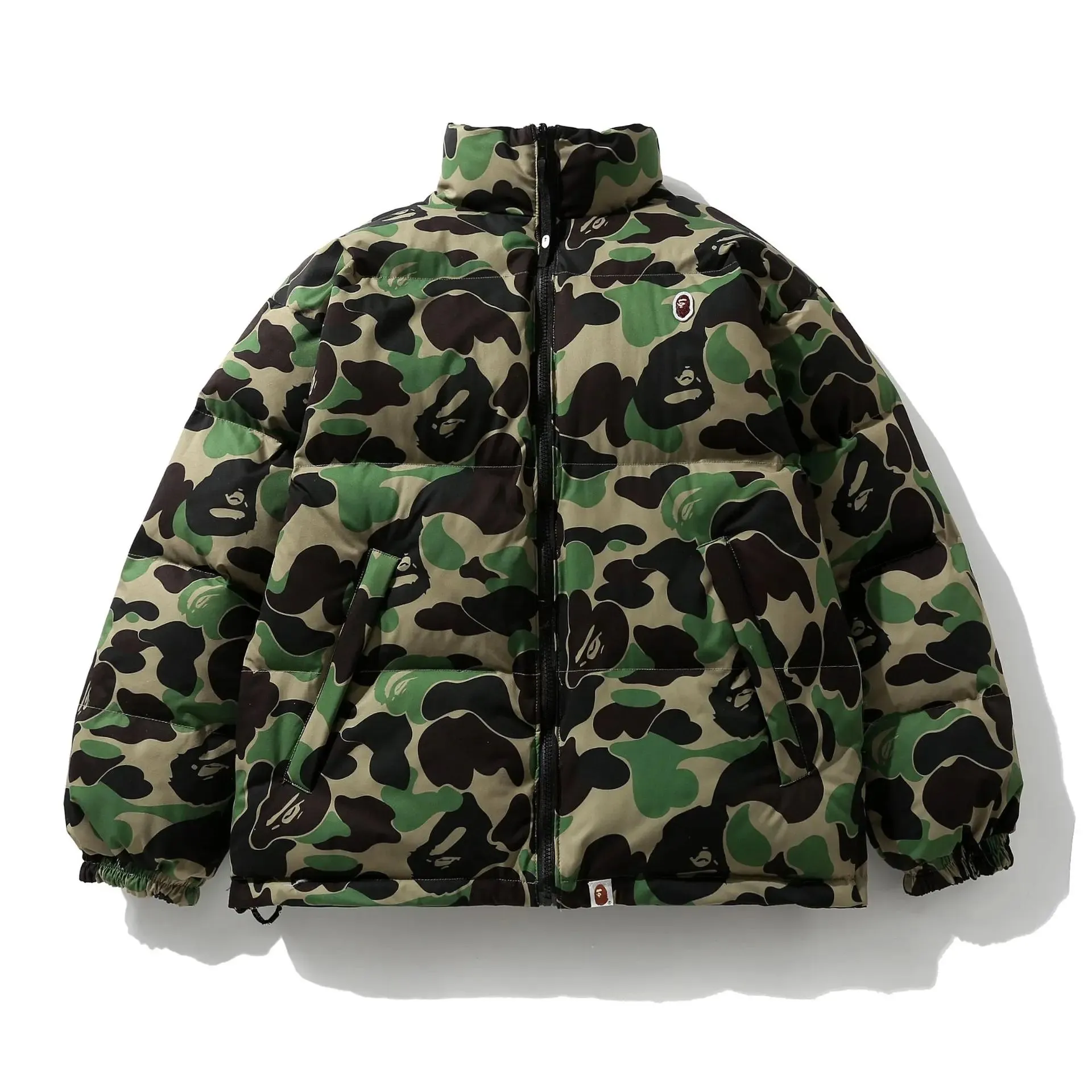 Ape Camo Double-sided Jacket Coat Casual Collar Zipper Thickened Cotton-padded Jacket Unisex Coat