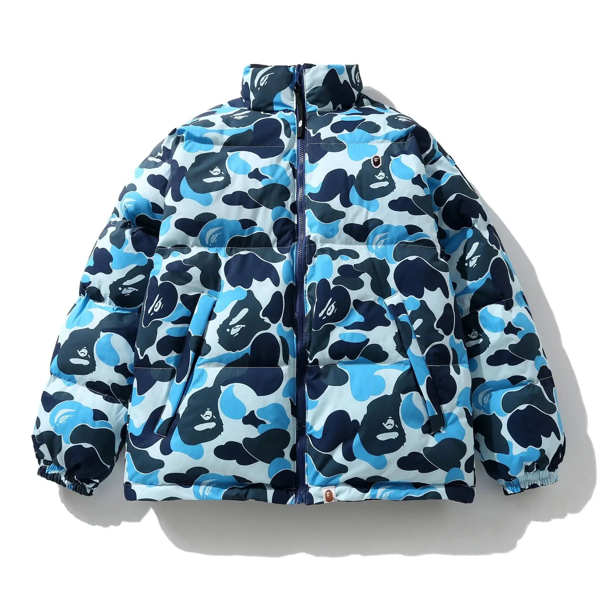 Ape Camo Double-sided Jacket Coat Casual Collar Zipper Thickened Cotton-padded Jacket Unisex Coat