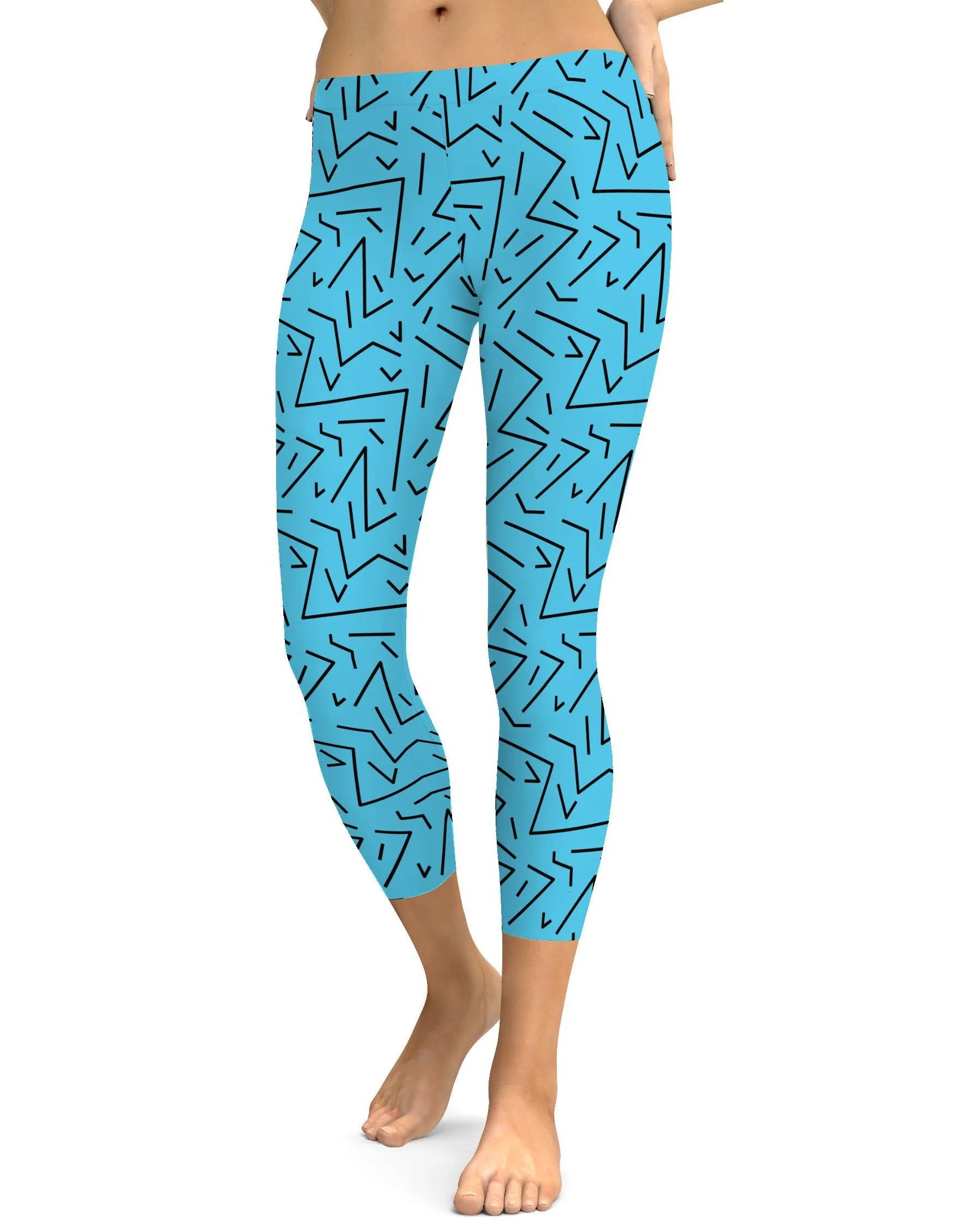 Aqua Black Line Capris