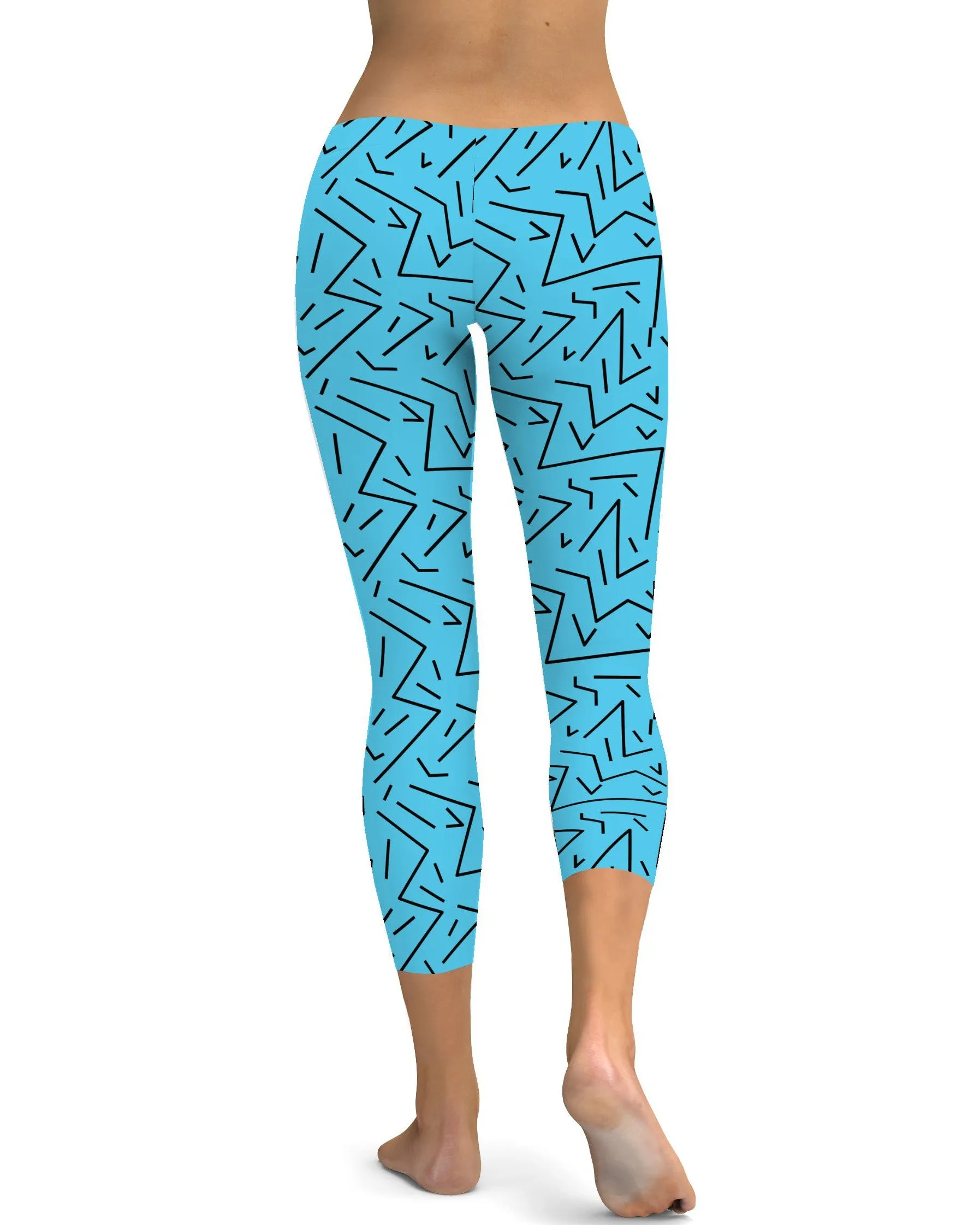 Aqua Black Line Capris