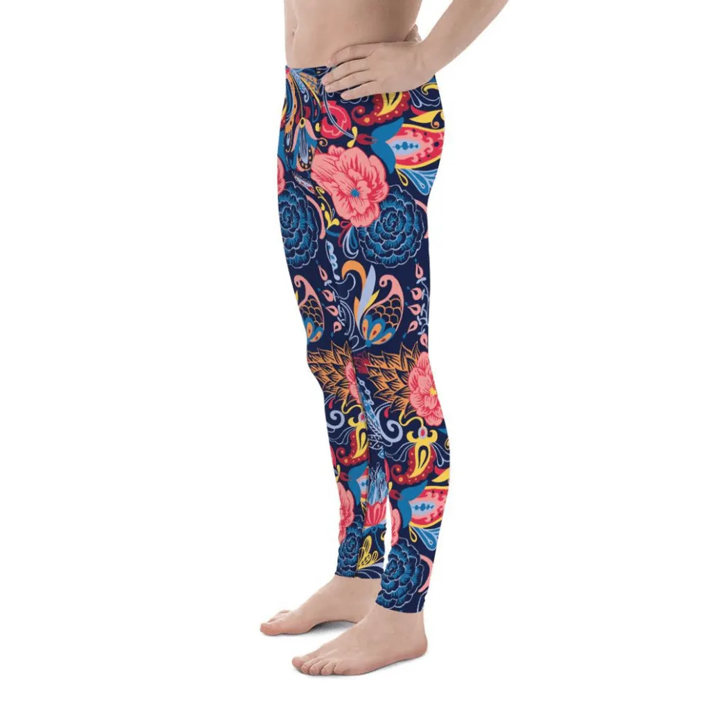 Art Deco Floral Men's Leggings