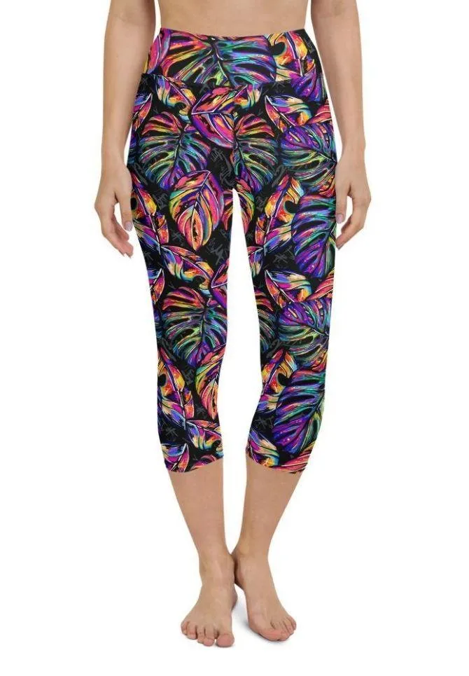 Artsy Tropical Yoga Capris