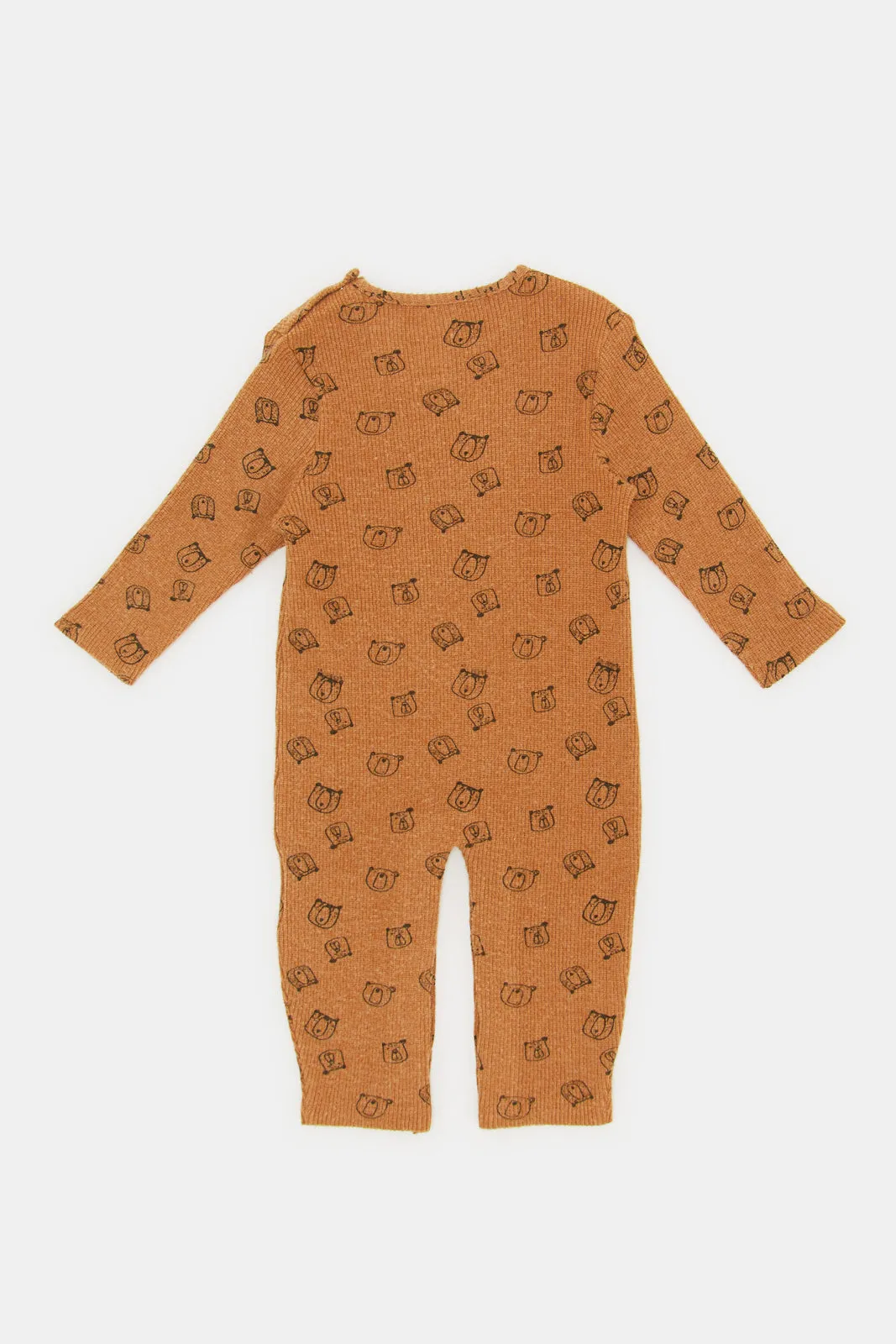 Babies Brown Bear Print Romper