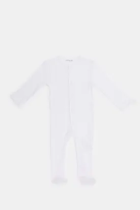 Babies White Plain Sleepsuit