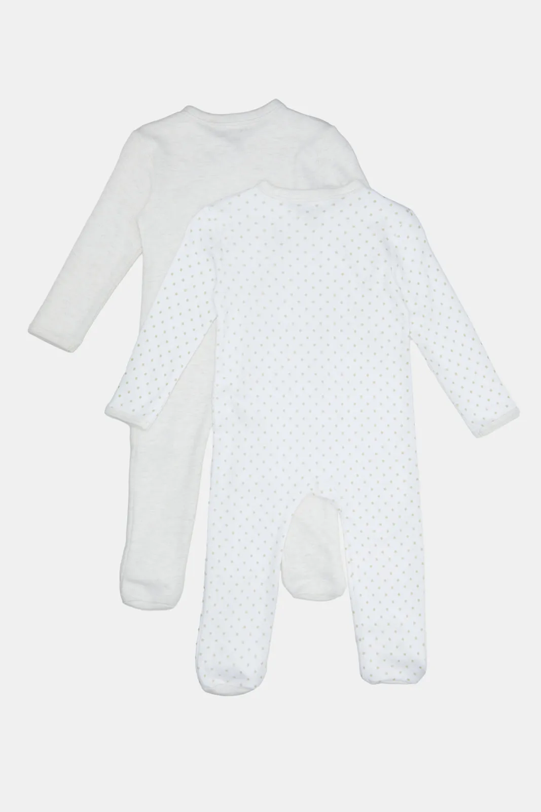 Baby Beige Sleepsuit Set (Pack of 2)