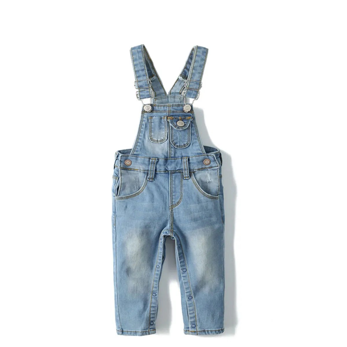 Baby Boy Girl Jean Overalls Toddler Slim Cute Denim Dungaree