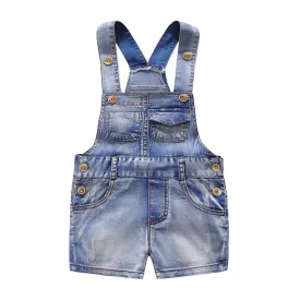 Baby Girl Boy Jeans Overalls Summer Denim Shortalls