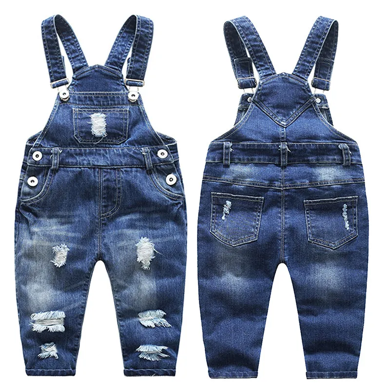 Baby Girls Boys Jeans Overalls Small Bib Pocket Denim Workwear