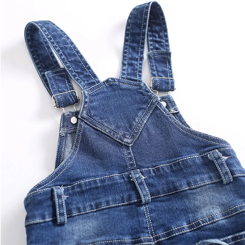 Baby Girls Boys Jeans Overalls Small Bib Pocket Denim Workwear