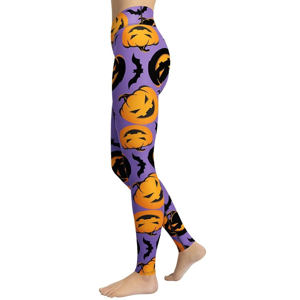 Bats and Jack O'Lanterns Yoga Leggings