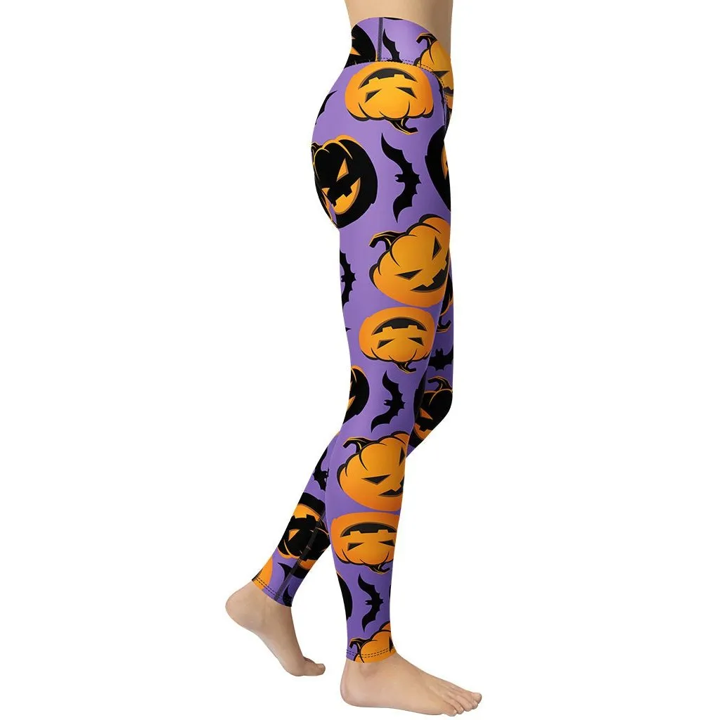 Bats and Jack O'Lanterns Yoga Leggings