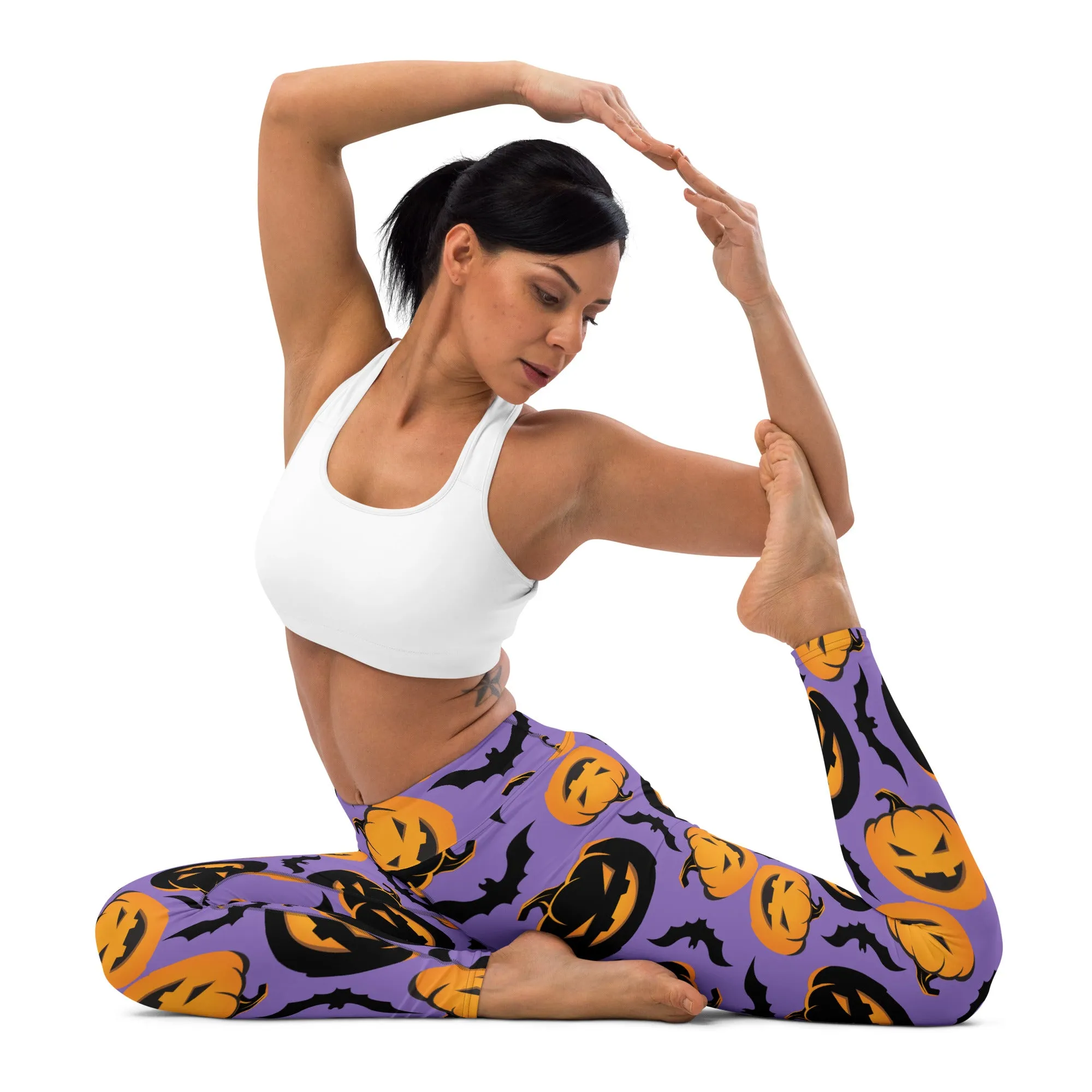 Bats and Jack O'Lanterns Yoga Leggings