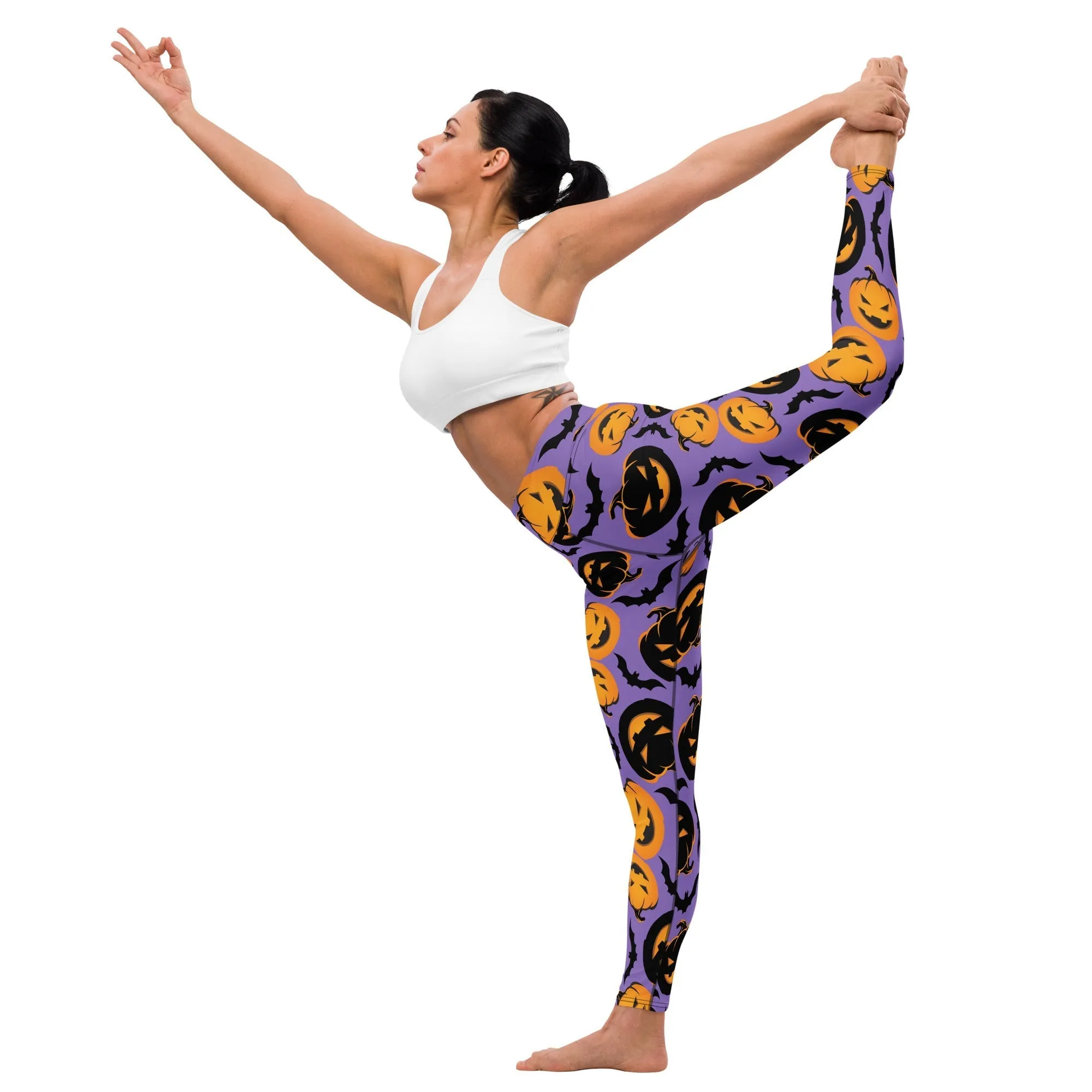 Bats and Jack O'Lanterns Yoga Leggings