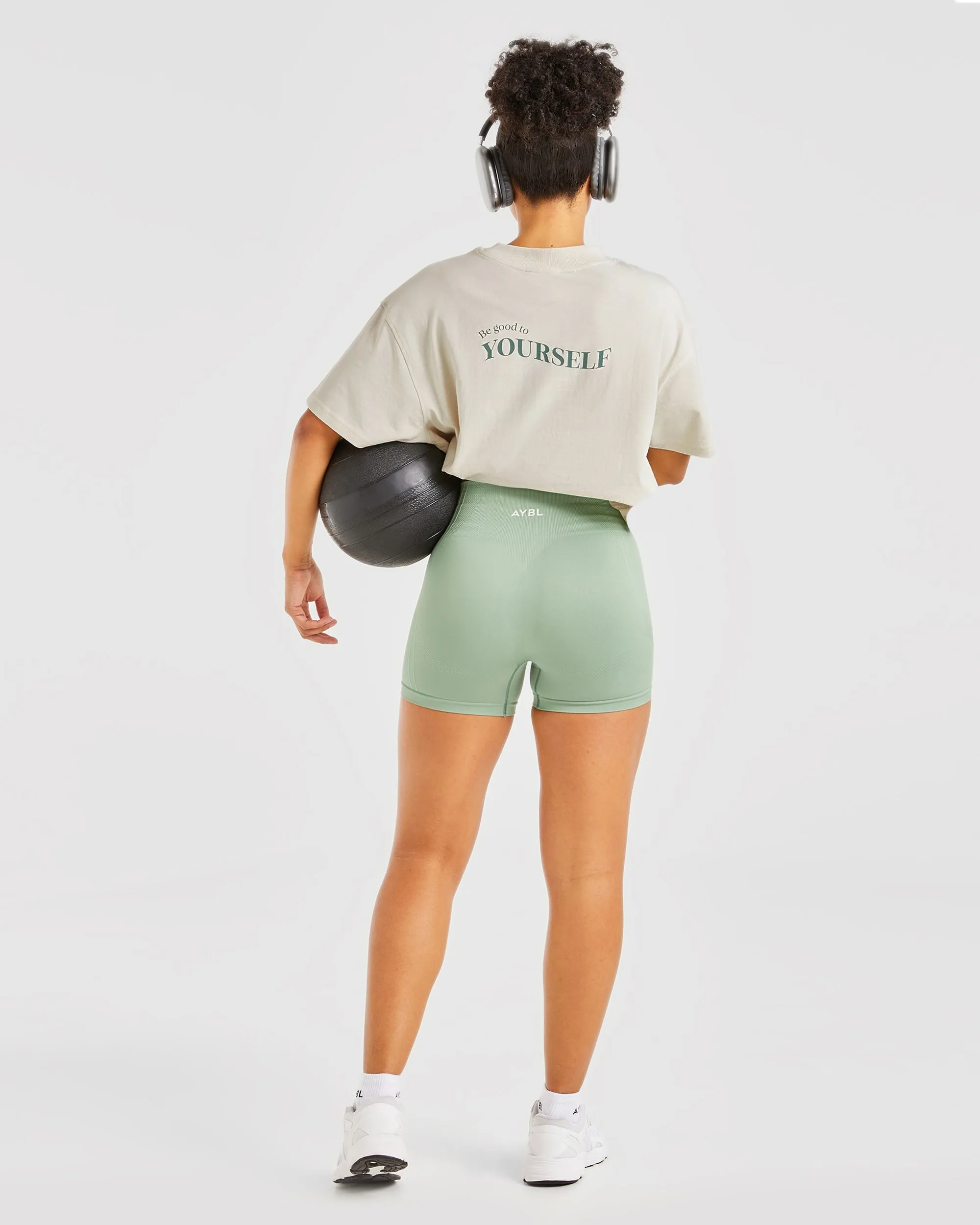 Be Good To Yourself Oversized T Shirt - Off White/Green