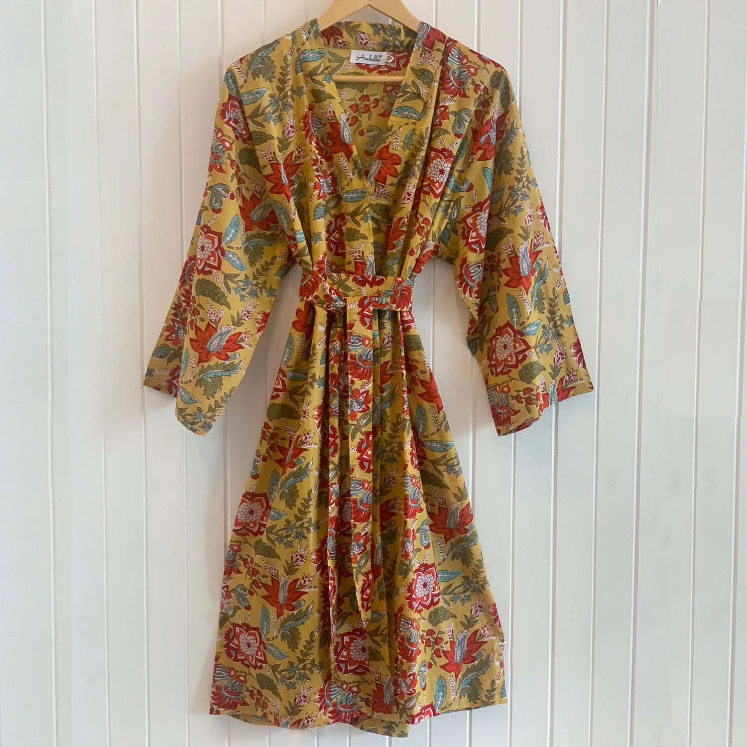 Belinda ochre Cotton Kimono