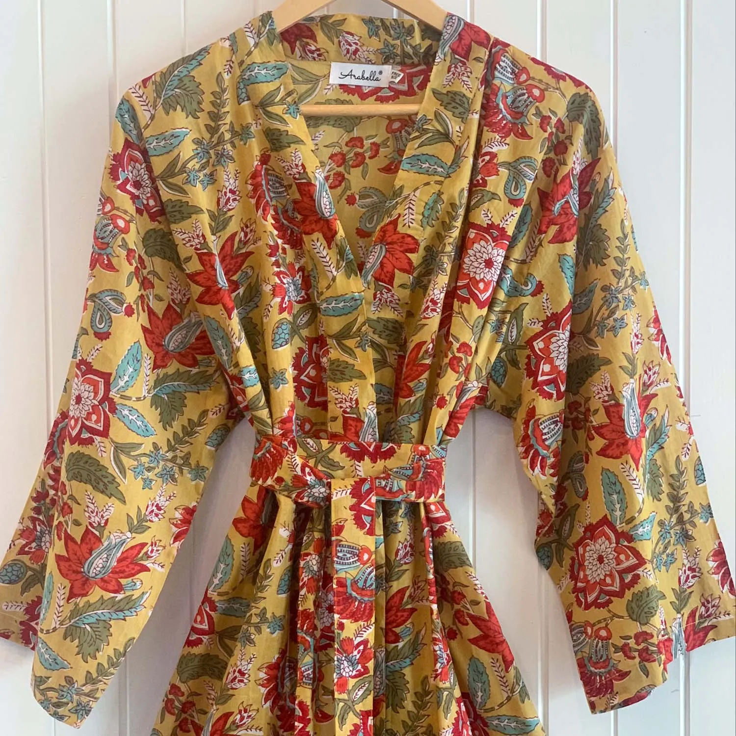 Belinda ochre Cotton Kimono