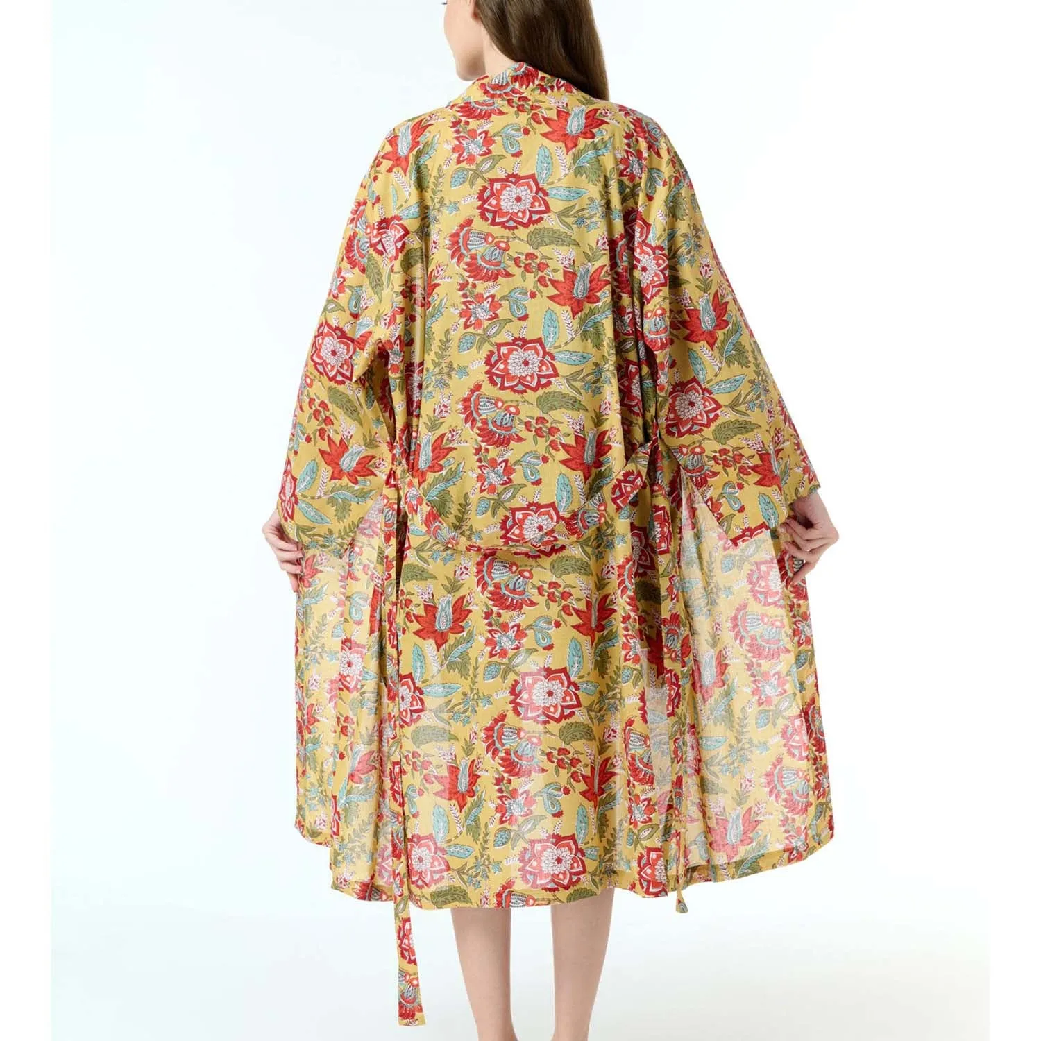 Belinda ochre Cotton Kimono