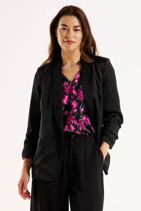 Betty Basics Jayde Satin Blazer Black