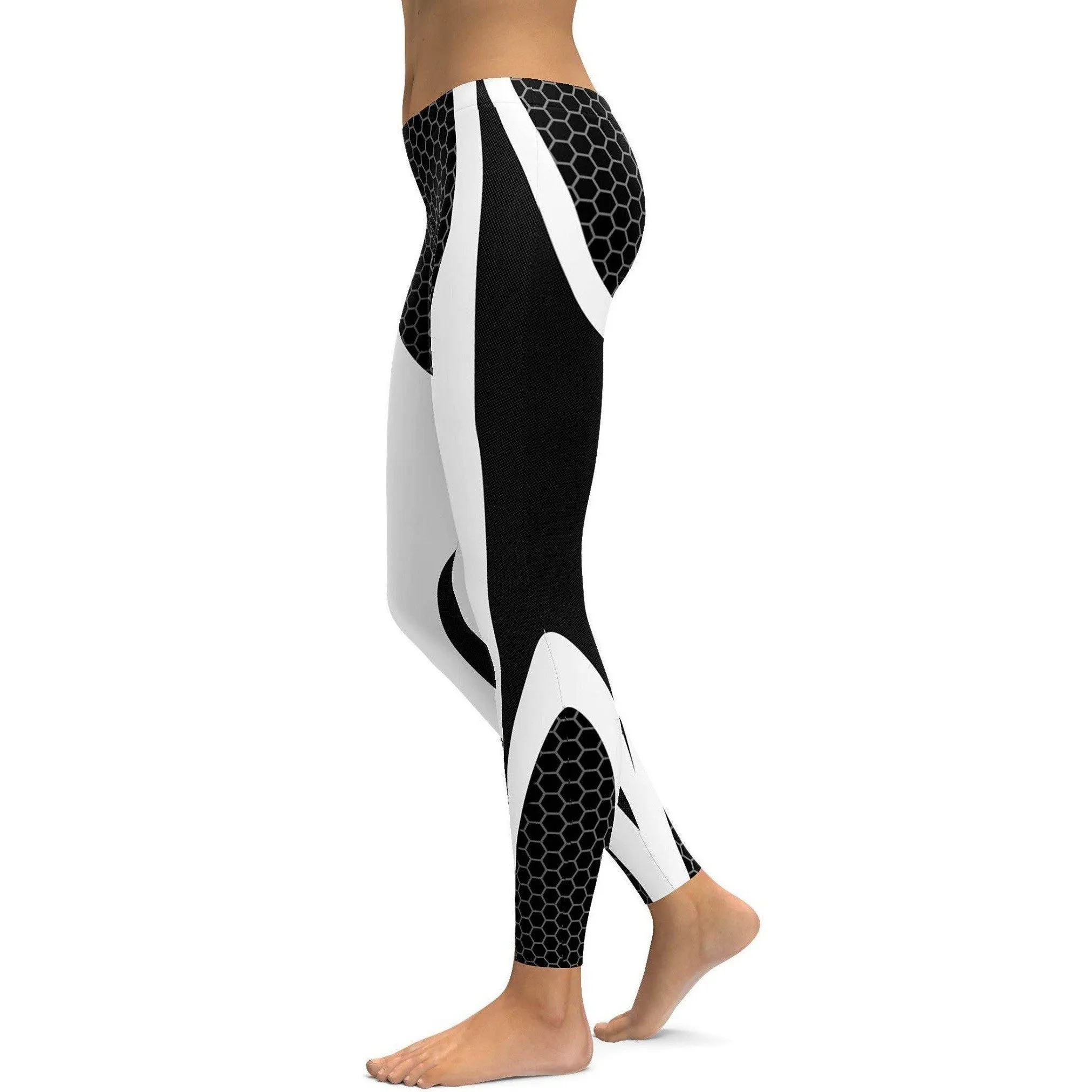 Black & White Honeycomb Carbon Legging